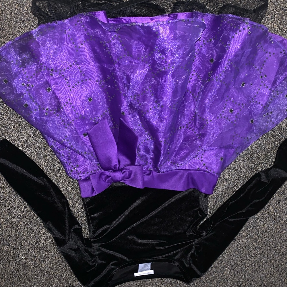 Purple and black fancy girls dress